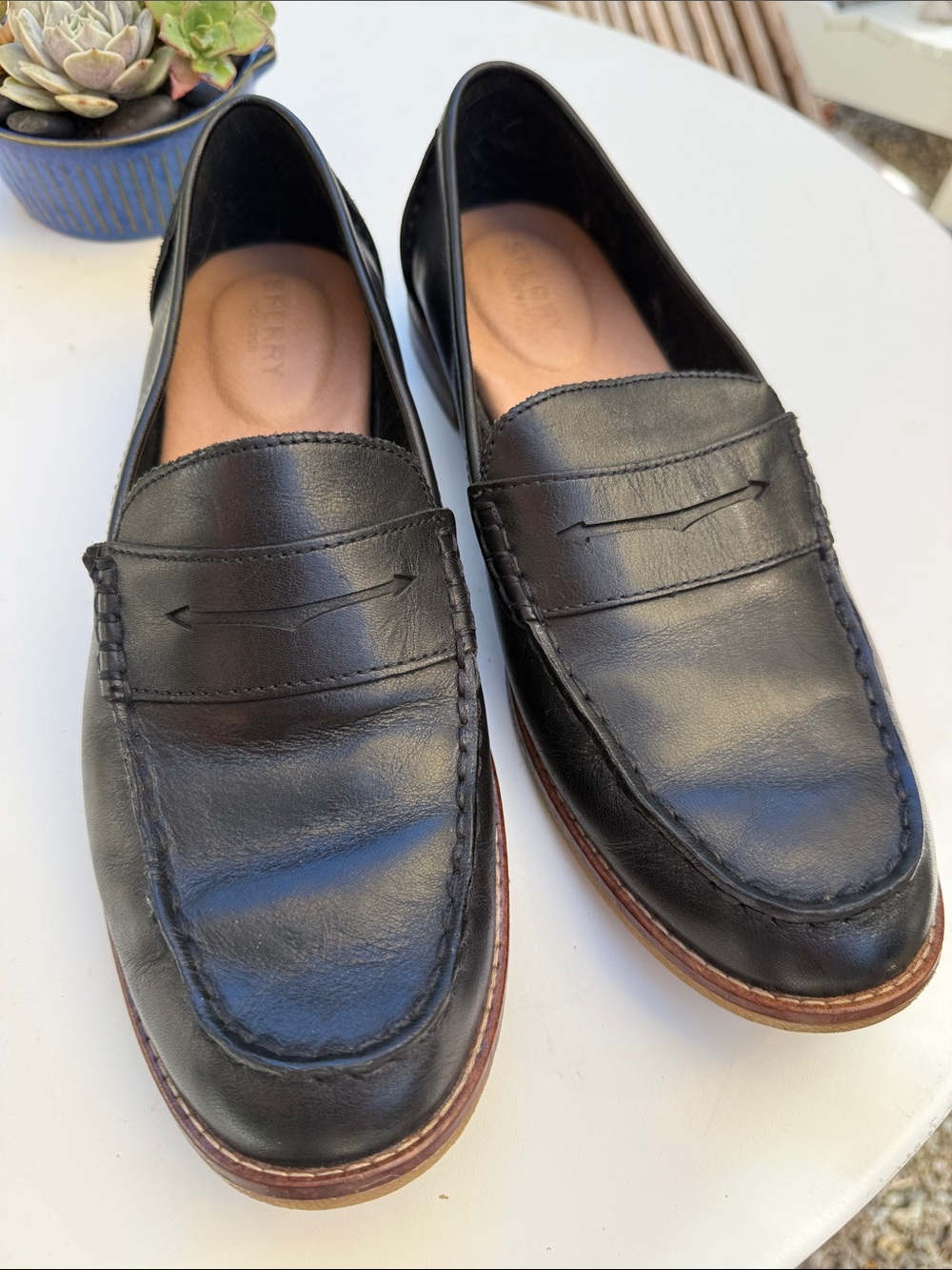 Sperry Black Leather Women's Penny Loafers